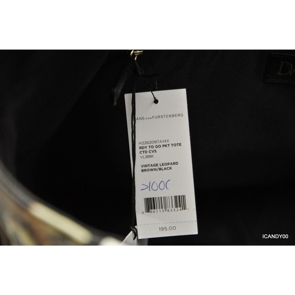 Diane Von Furstenberg Ready To Go Pocket Tote Shopper Bag Leopard Nwt $195 - Picture 7 of 7